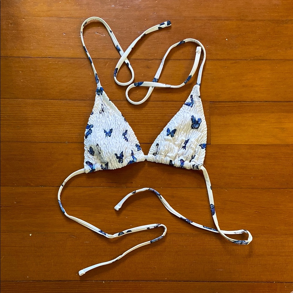 Shein Blue and White Bikini Top